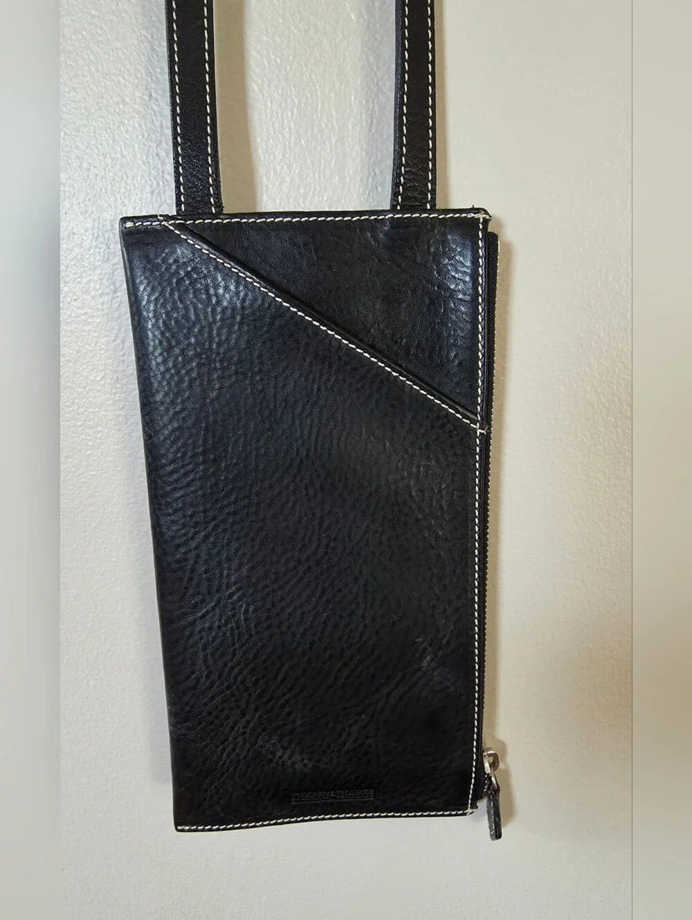 Dooney & Bourke Black Pebbled Leather Crossbody Pouch Bag